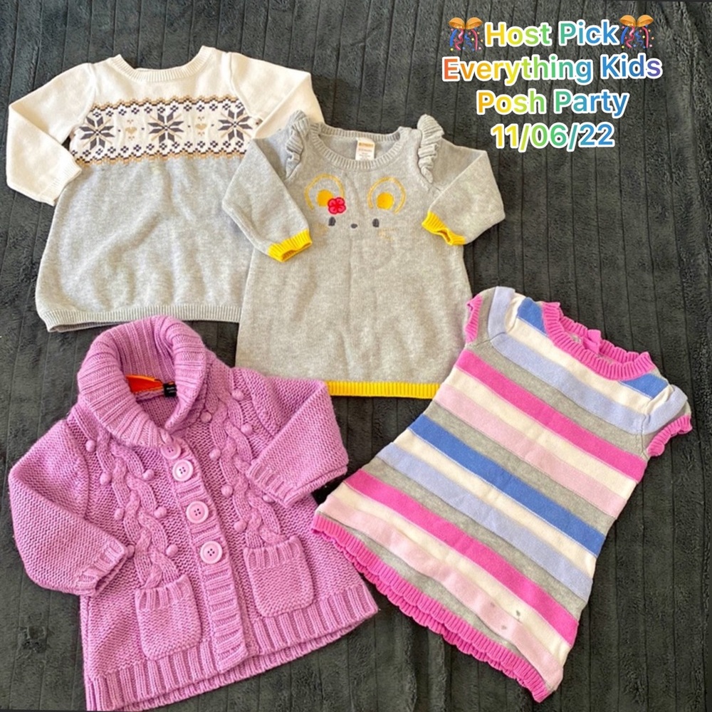 Gymboree 3 Woolen Dresses and 1 Cardigan Sweater